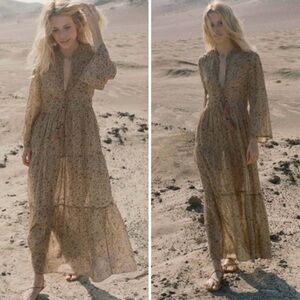 Doen Prem Maxi Dress in Jaipur Mustard Floral Print